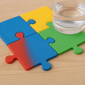 Interactive Jigsaw Puzzle Silicone Coasters For Creative Tabletop Fun And Unique Home Gift Idea