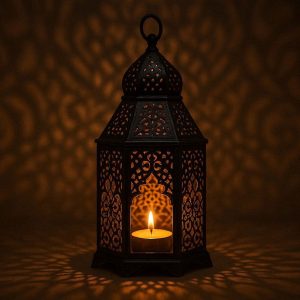 Elegant Moroccan Style Metal Tealight Lantern For Exotic Patterned Shadows And Romantic Evening Glow