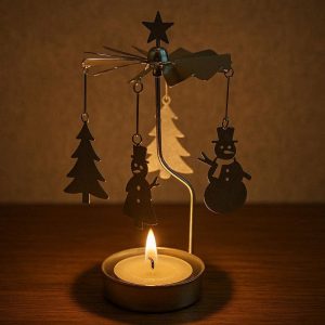 Creative Rotating Tea Light Candle Holder For Whimsical Tabletop Light And Festive Holiday Decor